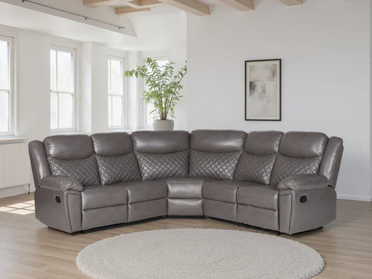 Myra Manual Recliner Corner Sofa in Grey – Recliner L-Shape Corner | Comfort Furniture