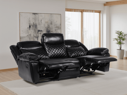 Myra Recliner Sofa Black 3+2 Set - Comfort Furniture