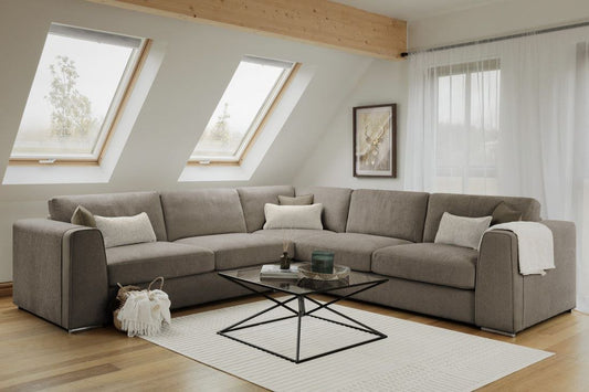 Naples Corner Sofa Brown – Styled Living Room Interior | Comfort Furniture