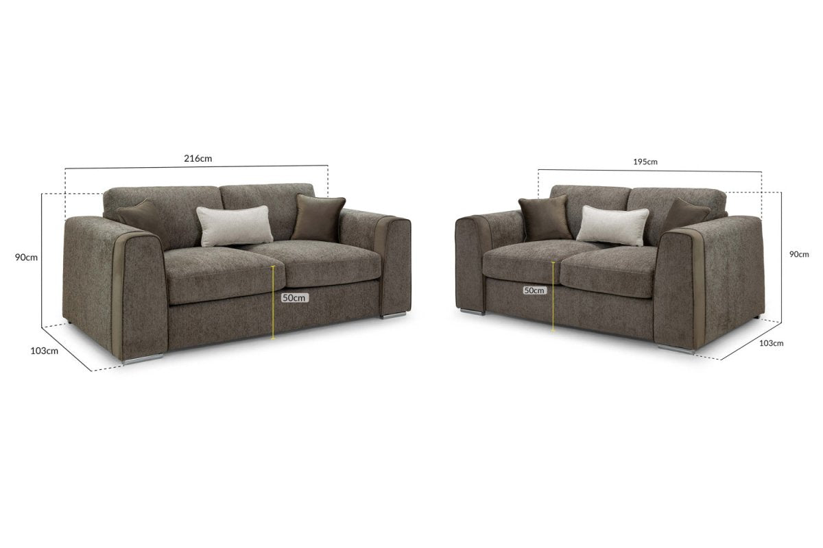 Naples Sofa Mocha 3+2 Set - Comfort Furniture
