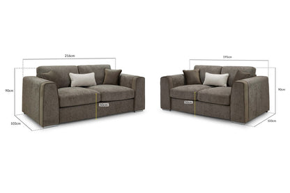 Naples Sofa Mocha 3+2 Set - Comfort Furniture