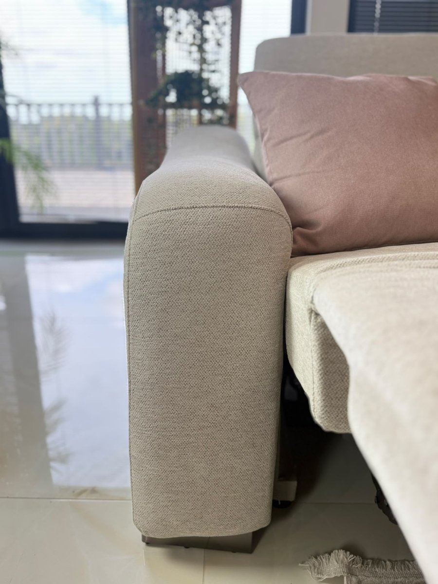 Ohio Electric Recliner Sofa Beige Large Corner - Comfort Furniture