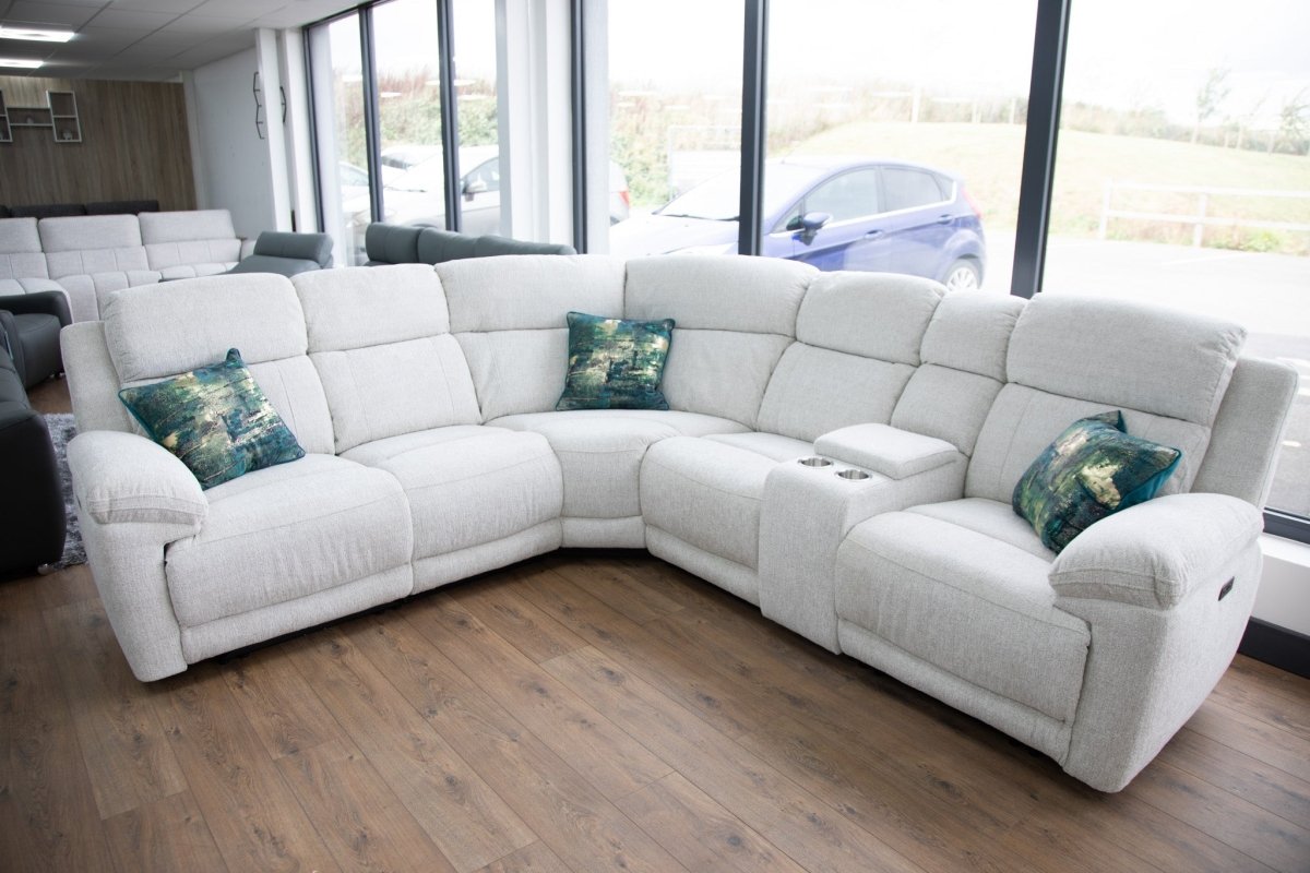 Owen Electric Recliner Sofa Beige Large Corner - Comfort Furniture