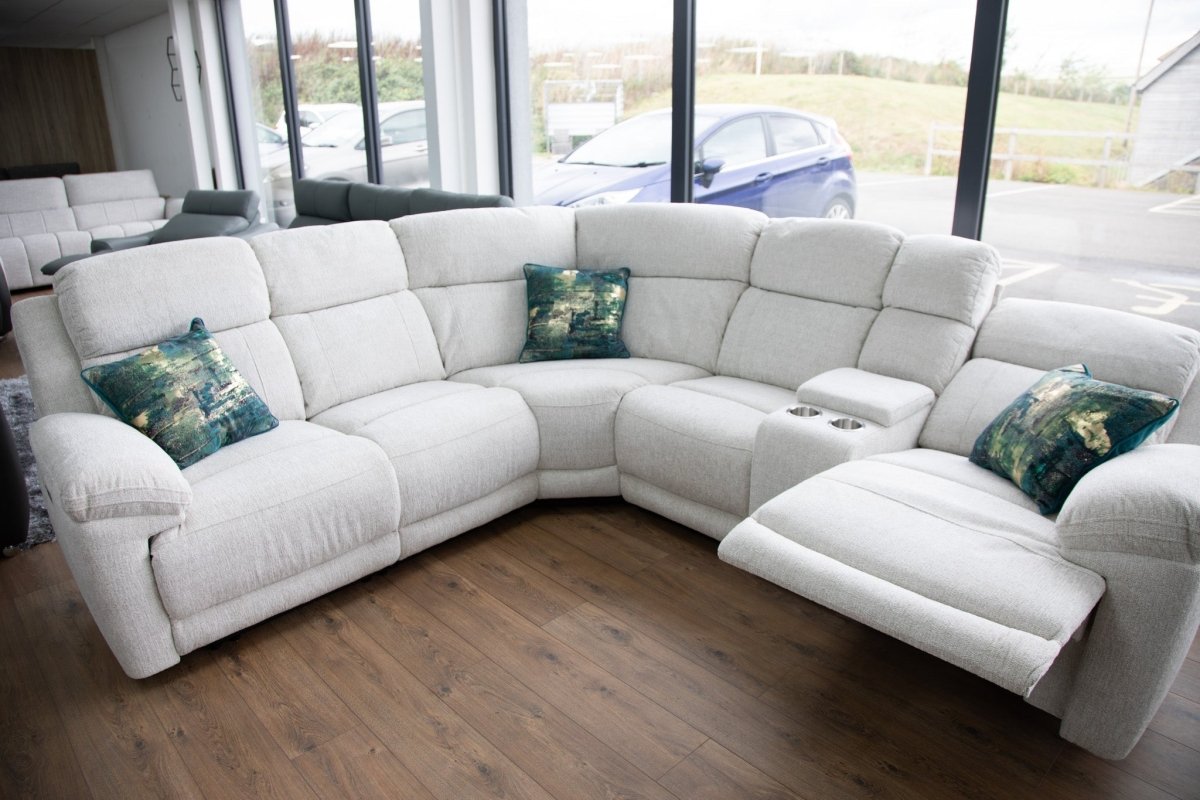 Owen Electric Recliner Sofa Beige Large Corner - Comfort Furniture