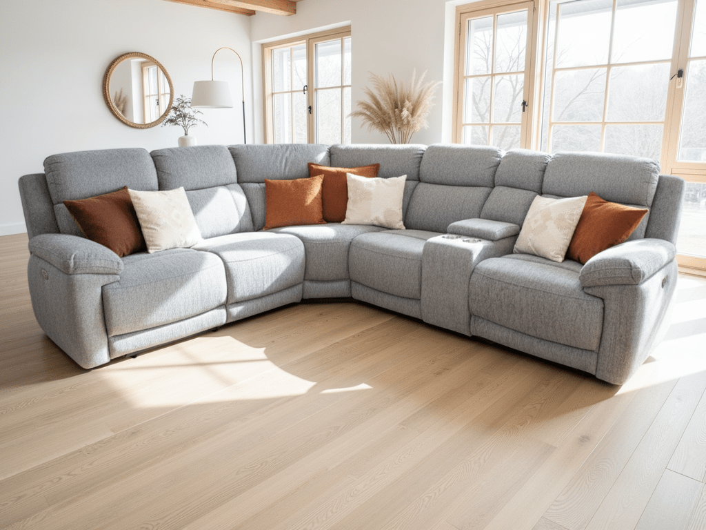 Owen Electric Recliner Sofa Grey Large Corner - Comfort Furniture
