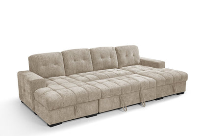 Palermo Sofabed Beige U Shape Corner - Comfort Furniture