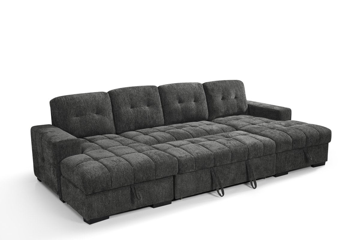 Palermo Sofabed Grey U Shape Corner - Comfort Furniture