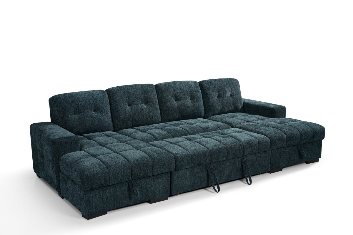Palermo Sofabed Teal U Shape Corner - Comfort Furniture
