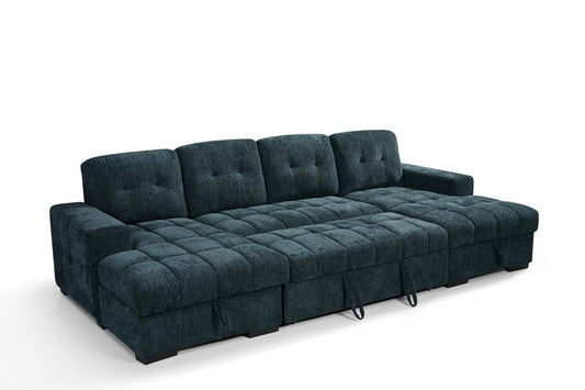 Palermo Sofabed Teal U Shape Corner - Comfort Furniture