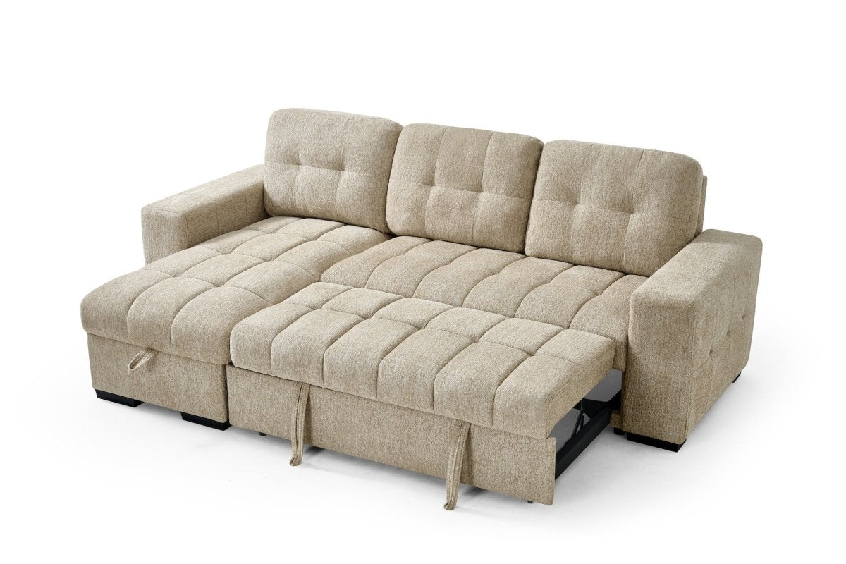 Palermo Universal Corner Sofabed Beige - Comfort Furniture