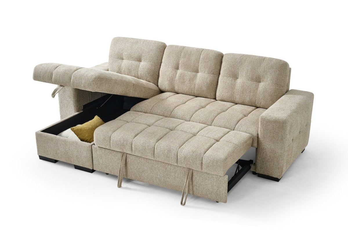 Palermo Universal Corner Sofabed Beige - Comfort Furniture