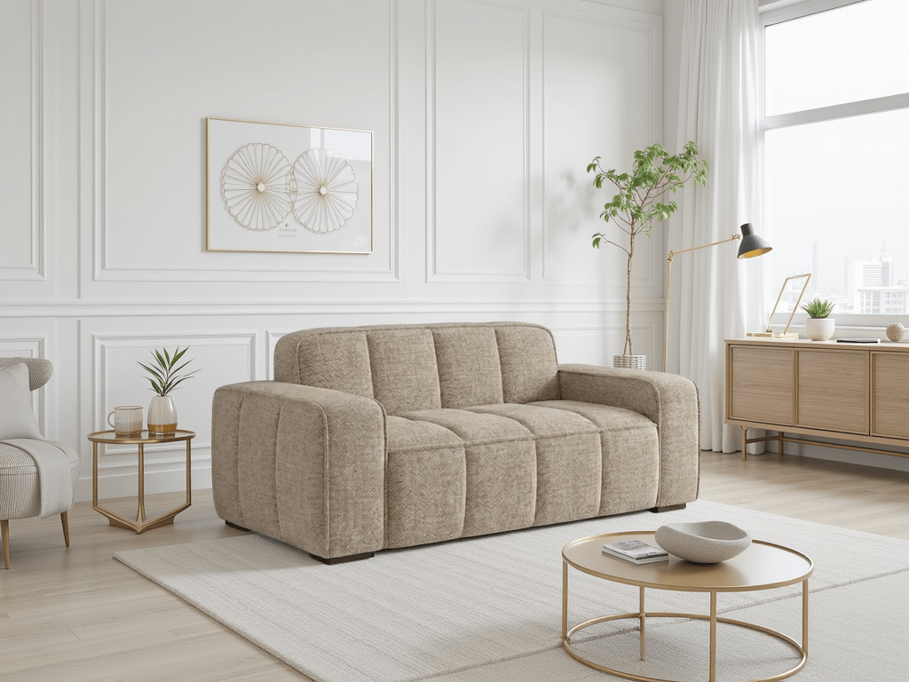 Paris Sofa Beige 2 Seater - Comfort Furniture
