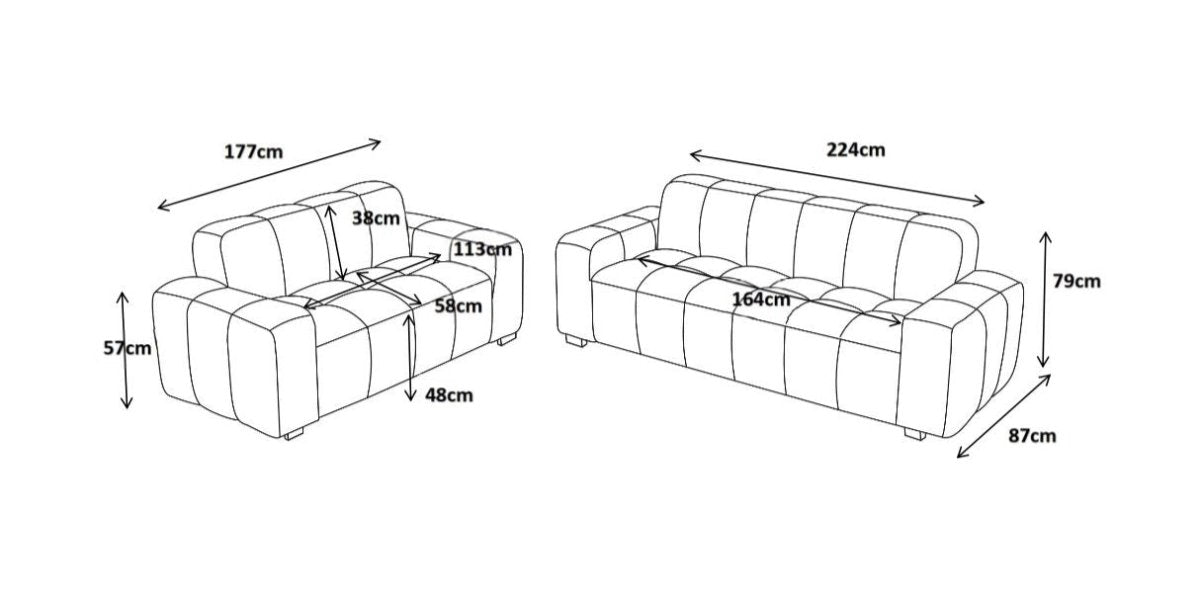 Paris Sofa Beige 2 Seater - Comfort Furniture