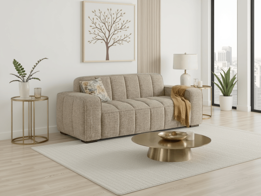 Paris Sofa Beige 3 Seater - Comfort Furniture