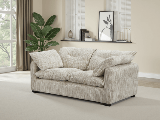 Quetta Sofa Grey & Silver 2 Seater – Contemporary 2 Seater Sofa | Comfort Furniture