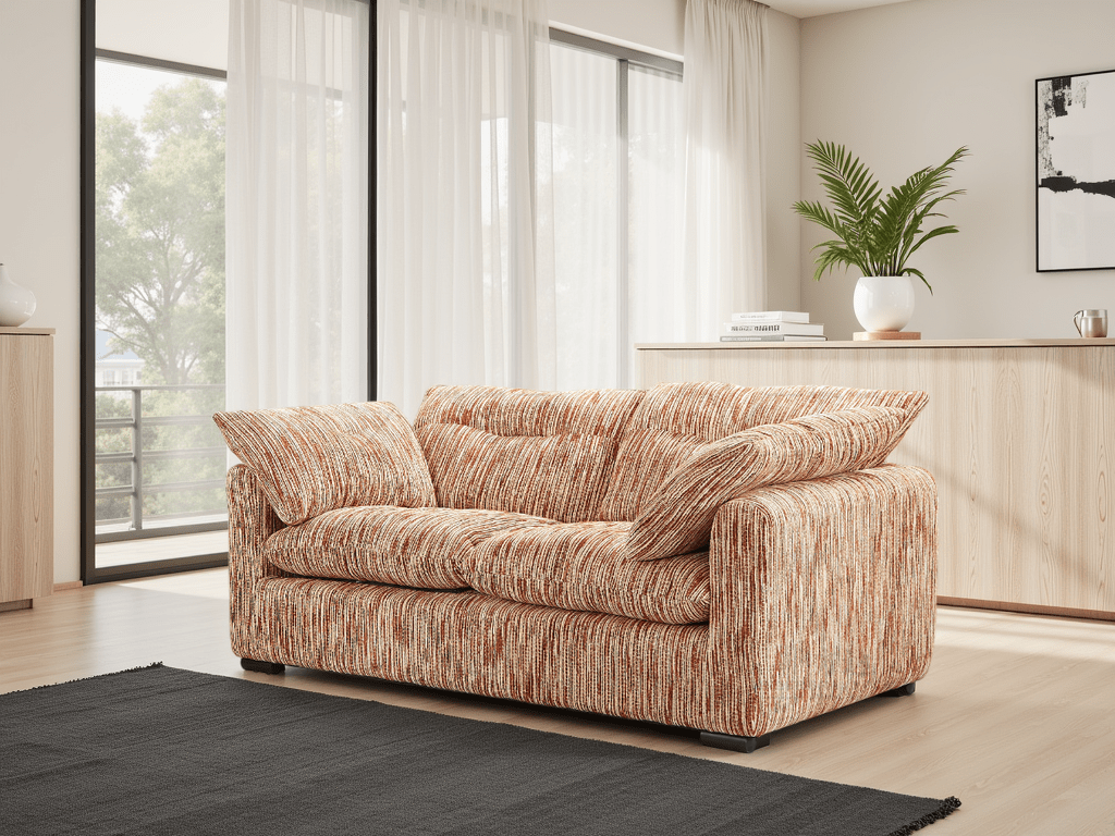 Quetta Sofa Rust/Beige 2 Seater - Comfort Furniture