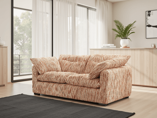 Quetta Sofa Rust & Beige 2 Seater – Matching Two-Tone 2 Seater | Comfort Furniture
