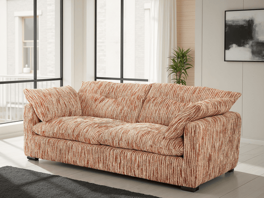 Quetta Sofa Rust & Beige 3 Seater – Two-Tone 3 Seater Sofa | Comfort Furniture
