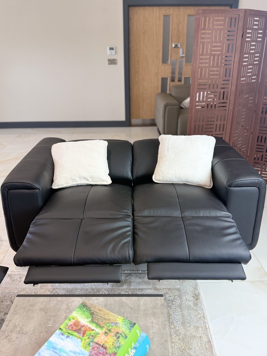 Richmond Electric Recliner Sofa Black 3+2 Set - Comfort Furniture