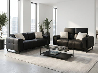 Richmond Electric Recliner Sofa Black 3+2 Set - Comfort Furniture