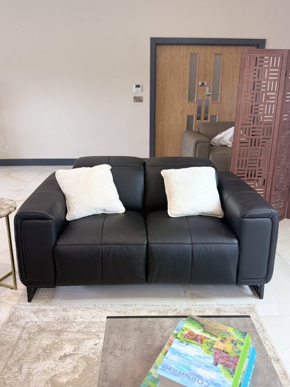 Richmond Electric Recliner Sofa Black 3+2 Set - Comfort Furniture
