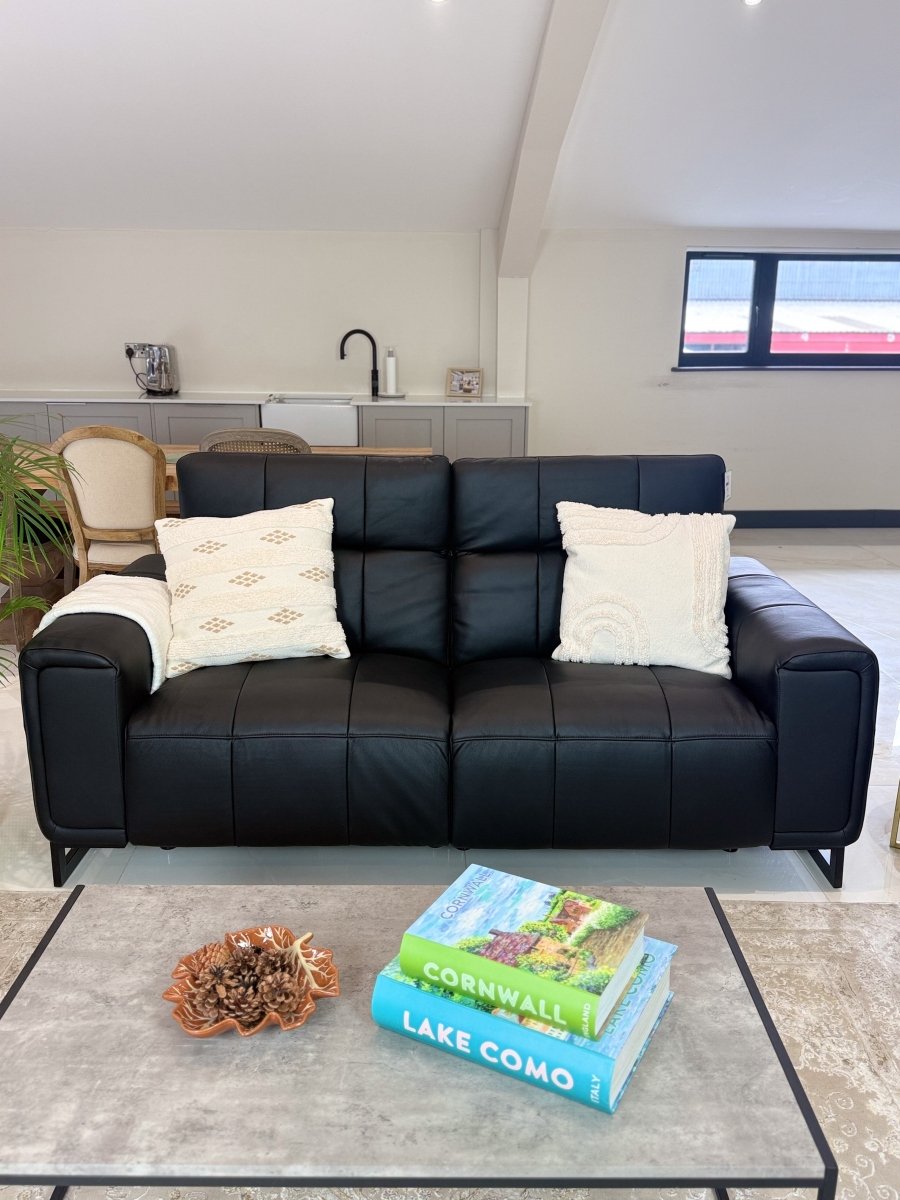 Richmond Electric Recliner Sofa Black 3+2 Set - Comfort Furniture