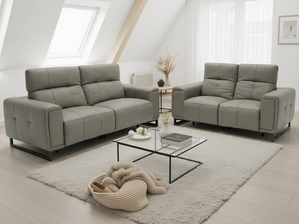 Richmond Electric Recliner Sofa Grey 3+2 Set - Comfort Furniture