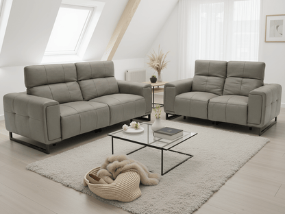 Richmond Electric Recliner Sofa Grey 3+2 Set - Comfort Furniture