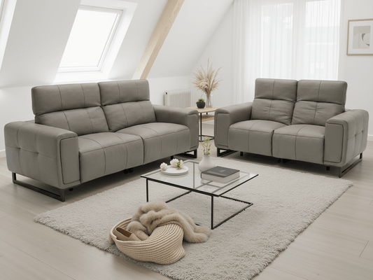 Richmond Electric Recliner Sofa Grey 3+2 Set - Comfort Furniture