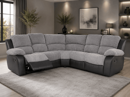 Rio Corner Sofa Recliner in Grey – Manual Recliner L-Shape Corner | Comfort Furniture