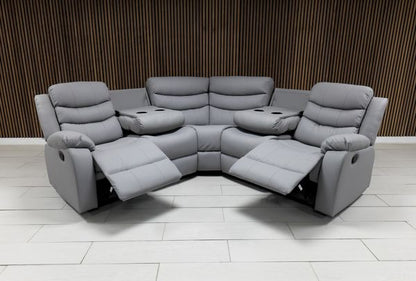 Roma Leather Corner Sofa Manual Recliner - Comfort Furniture