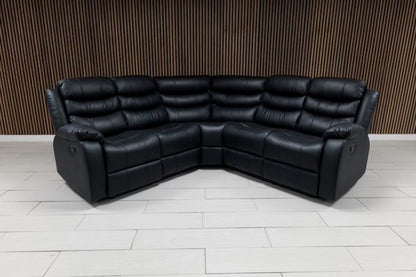 Roma Leather Corner Sofa Manual Recliner - Comfort Furniture