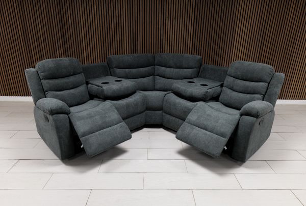 Roma Leather Corner Sofa Manual Recliner - Comfort Furniture