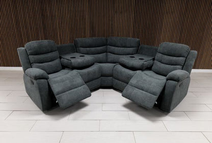 Roma Leather Corner Sofa Manual Recliner - Comfort Furniture
