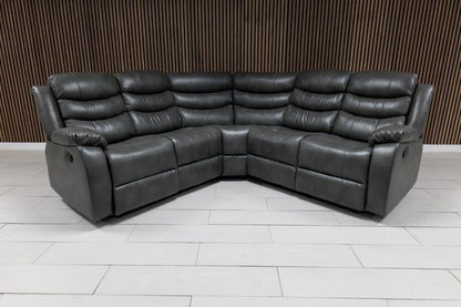 Roma Leather Corner Sofa Manual Recliner - Comfort Furniture