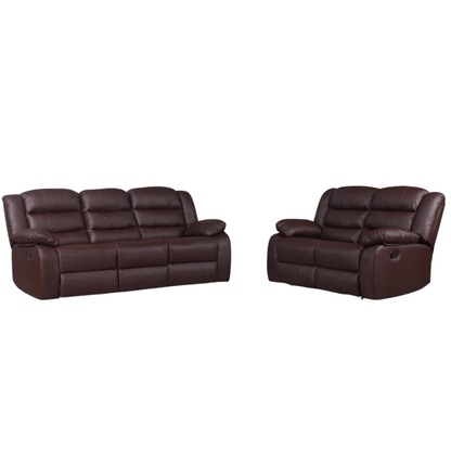 Roma Leather Sofa Suite Manual Recliner - Comfort Furniture
