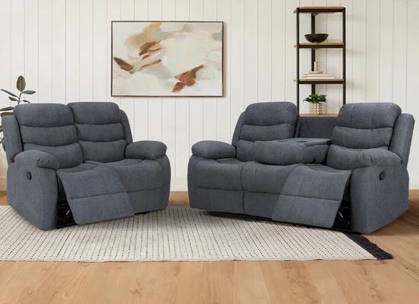 Roma Leather Sofa Suite Manual Recliner - Comfort Furniture