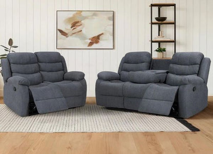 Roma Leather Sofa Suite Manual Recliner - Comfort Furniture