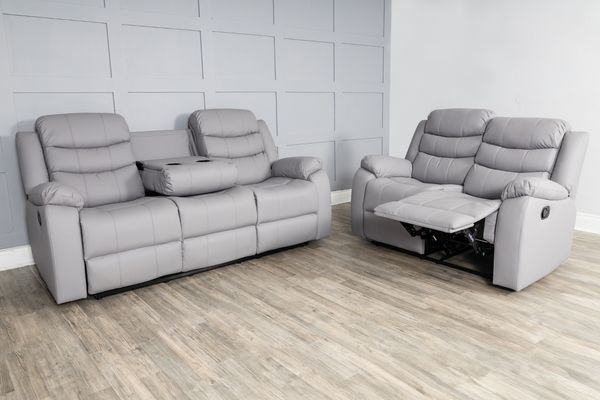 Roma Leather Sofa Suite Manual Recliner - Comfort Furniture