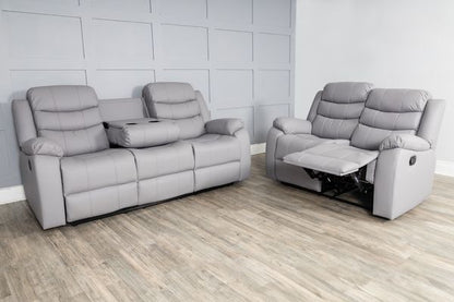 Roma Leather Sofa Suite Manual Recliner - Comfort Furniture