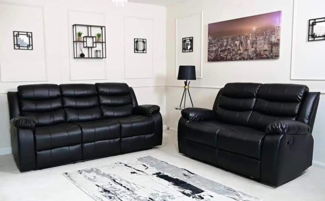 Roma Leather Sofa Suite Manual Recliner - Comfort Furniture