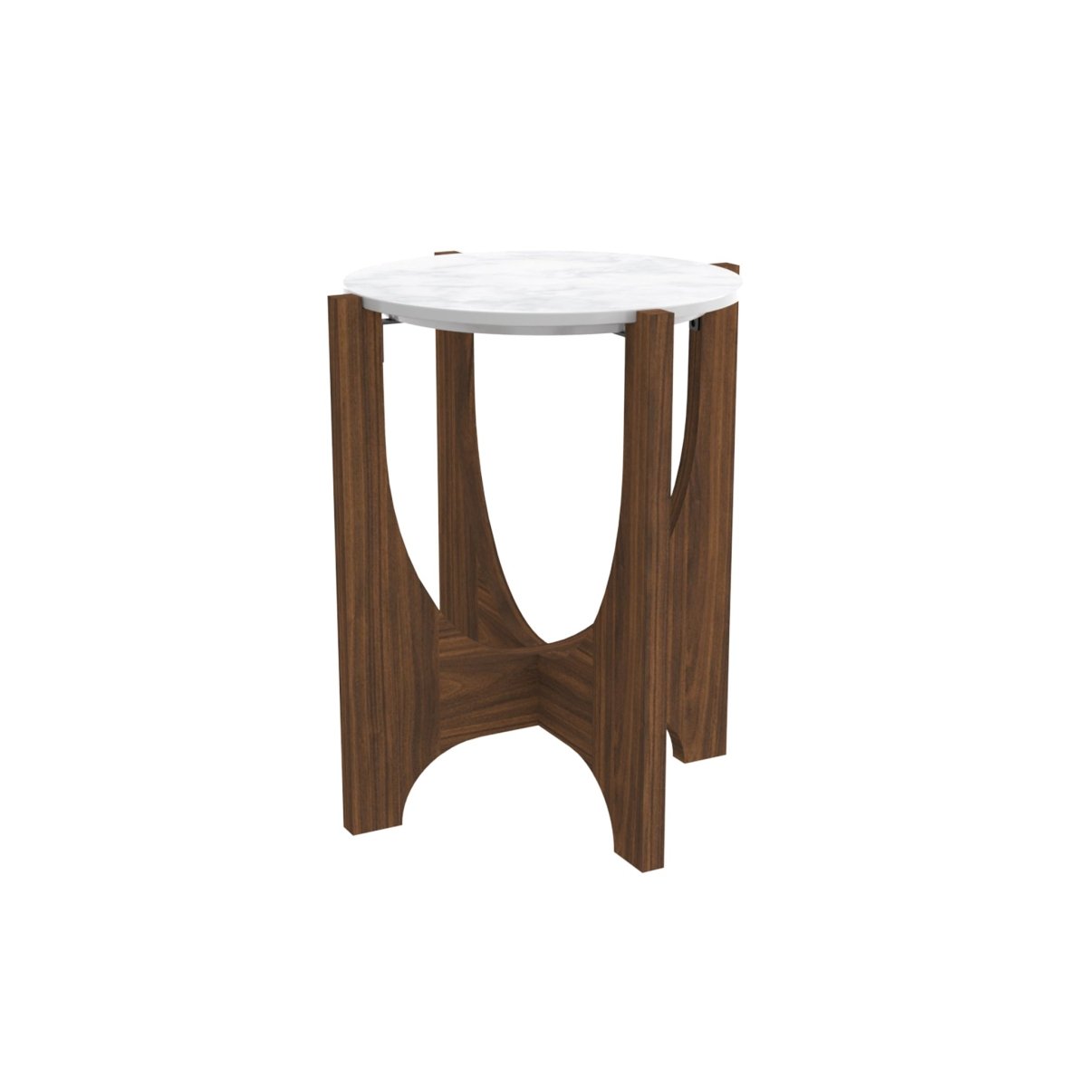 Sail Side Table – Marble & Walnut - Comfort Furniture