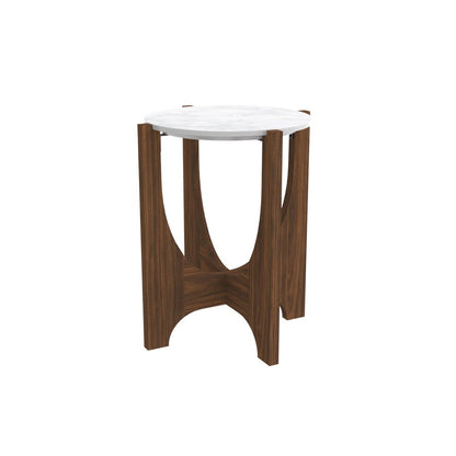 Sail Side Table – Marble & Walnut - Comfort Furniture