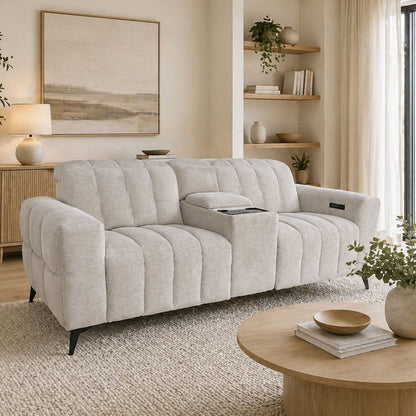 Samson 2 Seater Console Sofa – Beige Fabric - Comfort Furniture