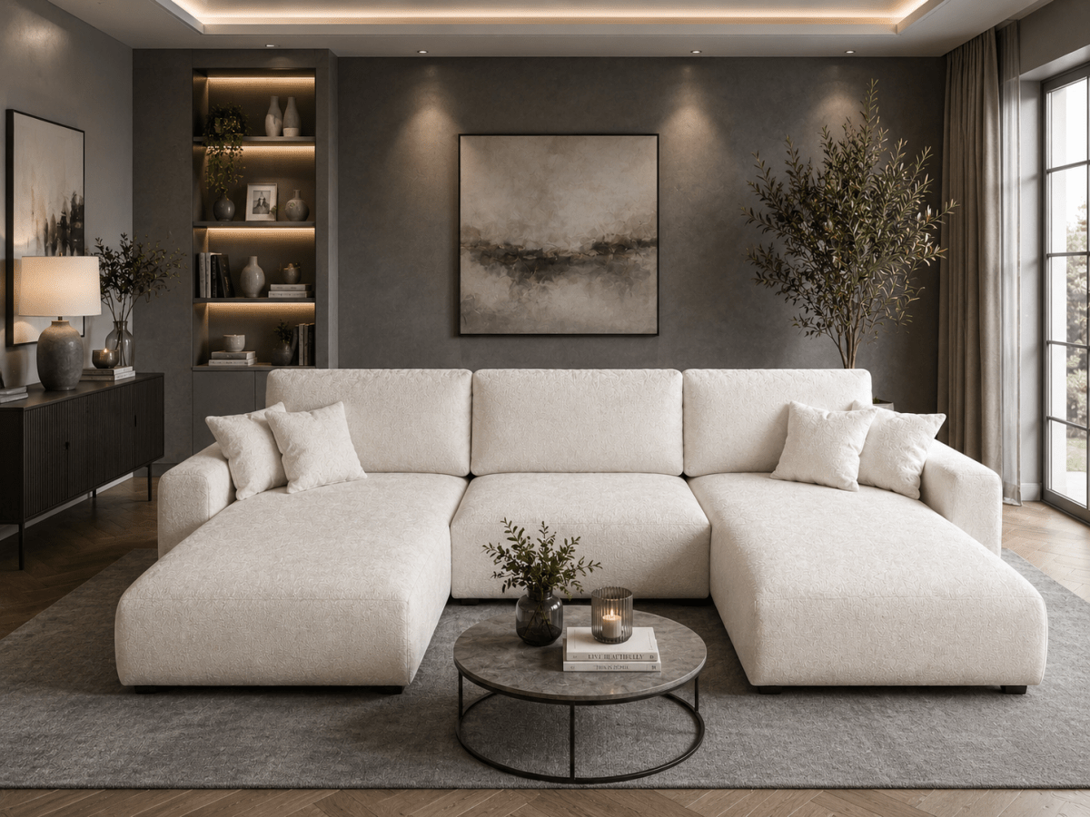 Sarila Sofa Beige U Shape Corner - Comfort Furniture