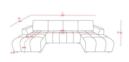 Shanghai Luxury Green U Shape Corner Sofabed - Comfort Furniture