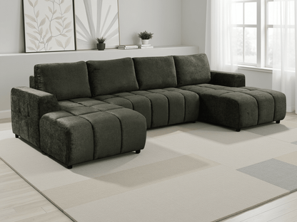 Shanghai Luxury Green U Shape Corner Sofabed - Comfort Furniture