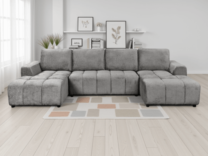 Shanghai Luxury Grey U Shape Corner Sofabed - Comfort Furniture