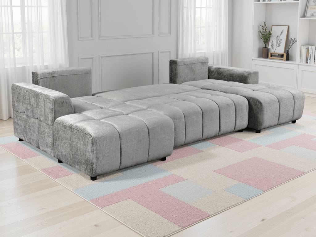 Shanghai Luxury Grey U Shape Corner Sofabed - Comfort Furniture