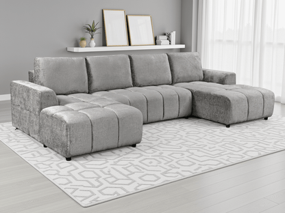 Shanghai Luxury Grey U Shape Corner Sofabed - Comfort Furniture